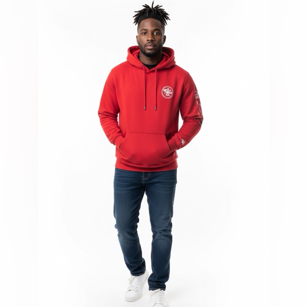 A Bee’s World Production Red Graphic Hoodie